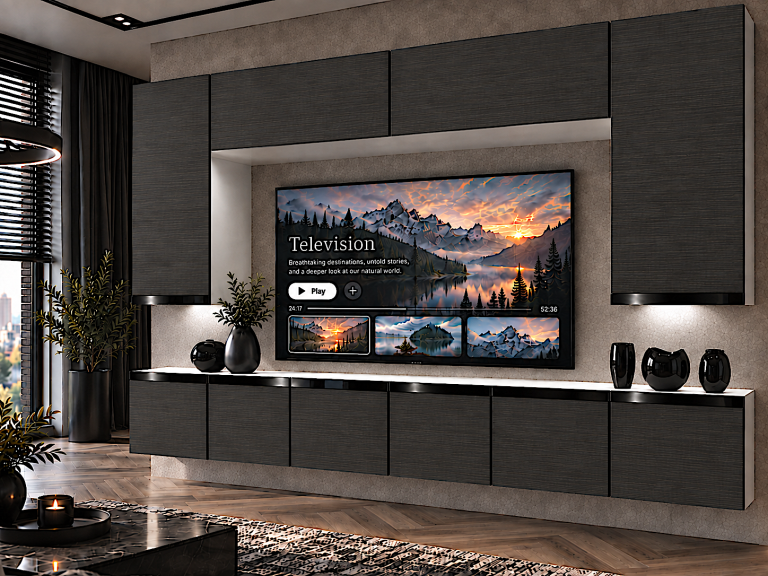 Nappali bútor Prestige 300 cm TV/RTV fekete ében Gyártó IMP P Monroe 2/5/W/HK/0/0/CP