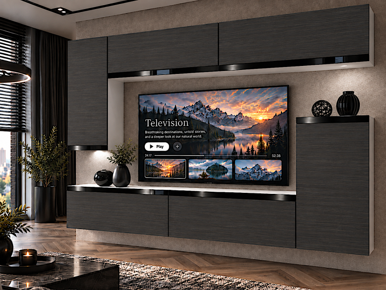 Nappali bútor Prestige 250 cm TV/RTV fekete ében Gyártó IMP P Woody 8/5/W/HK/0/0/CP