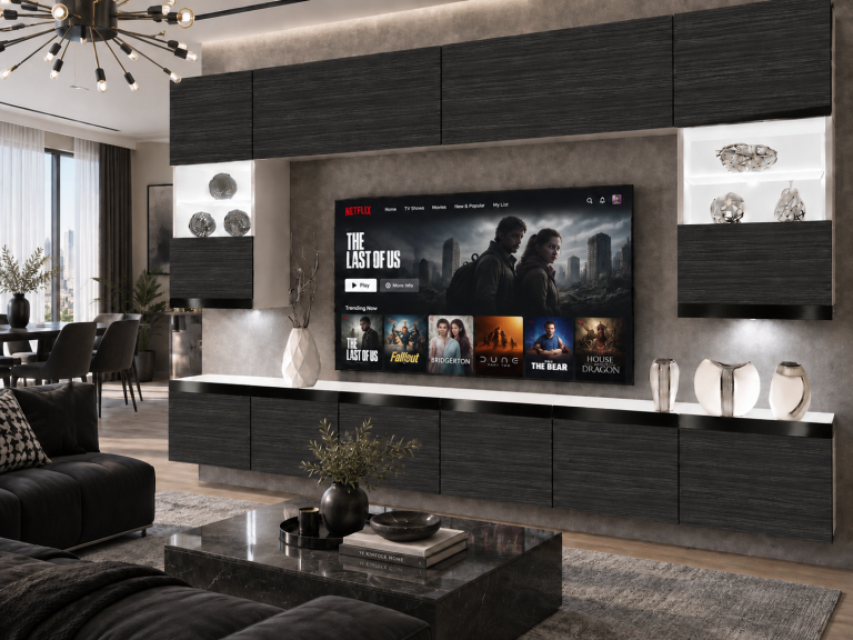 Nappali bútor Prestige 300 cm TV/RTV fekete ében Gyártó IMP P1 Nolan 1/5/W/HK/0/0/CP