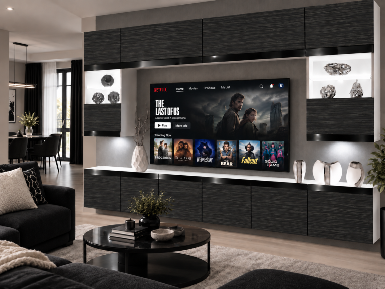 Nappali bútor Prestige 300 cm TV/RTV fekete ében Gyártó IMP P2 Nolan 1/5/W/HK/0/0/CP