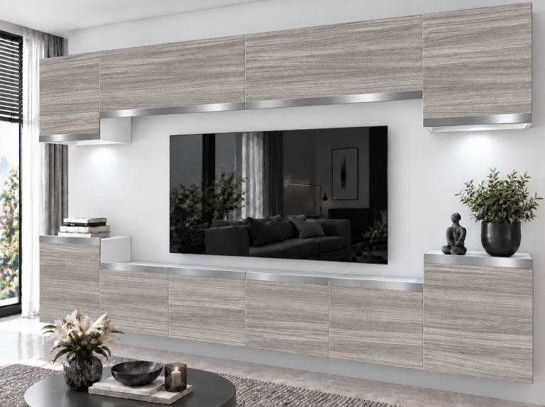 Nappali bútor Prestige 300 cm TV/RTV szürke antracit grafitos Gyártó IMP P Hepburn 4/5/W/GW1/0/0/SL