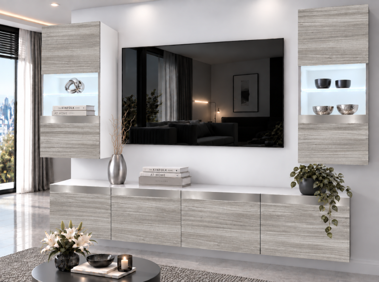Nappali bútor Prestige 200 cm TV/RTV szürke antracit grafitos Gyártó IMP P Keanu 7/5/W/GW1/0/0/SL