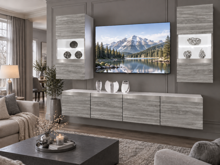 Nappali bútor Prestige 200 cm TV/RTV szürke antracit grafitos Gyártó IMP P Keanu 7/5/W/GW1/0/0/SL