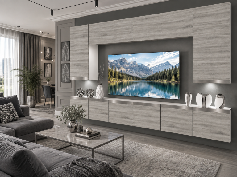 Nappali bútor Prestige 300 cm TV/RTV szürke antracit grafitos Gyártó IMP P Monroe 2/5/W/GW1/0/0/SL