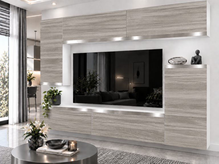 Nappali bútor Prestige 250 cm TV/RTV szürke antracit grafitos Gyártó IMP P Woody 8/5/W/GW1/0/0/SL