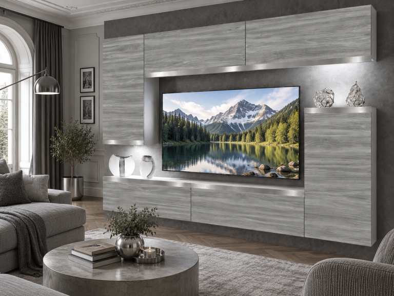 Nappali bútor Prestige 250 cm TV/RTV szürke antracit grafitos Gyártó IMP P Woody 8/5/W/GW1/0/0/SL