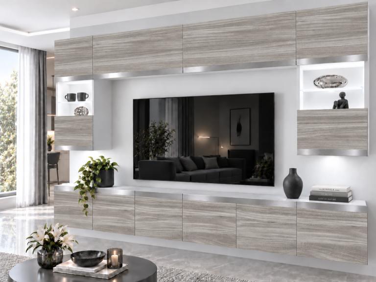 Nappali bútor Prestige 300 cm TV/RTV szürke antracit grafitos Gyártó IMP P2 Nolan 1/5/W/GW1/0/0/SL