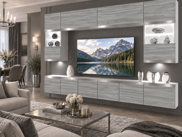 Nappali bútor Prestige 300 cm TV/RTV szürke antracit grafitos Gyártó IMP P2 Nolan 1/5/W/GW1/0/0/SL