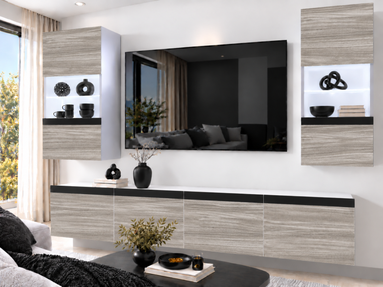 Nappali bútor Prestige 200 cm TV/RTV szürke antracit grafitos Gyártó IMP P Keanu 7/5/W/GW1/0/0/CM