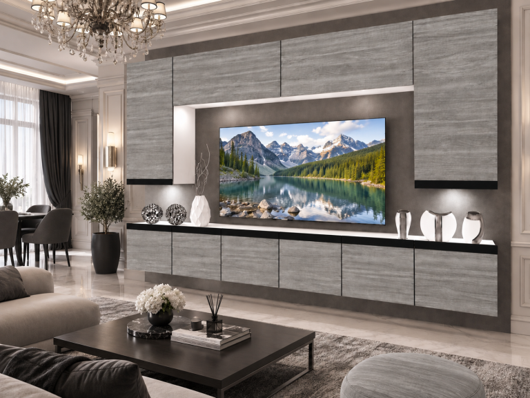 Nappali bútor Prestige 300 cm TV/RTV szürke antracit grafitos Gyártó IMP P Monroe 2/5/W/GW1/0/0/CM
