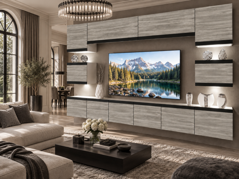 Nappali bútor Prestige 300 cm TV/RTV szürke antracit grafitos Gyártó IMP P Tarantino 3/5/W/GW1/0/0/CM
