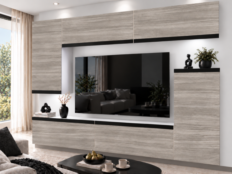Nappali bútor Prestige 250 cm TV/RTV szürke antracit grafitos Gyártó IMP P Woody 8/5/W/GW1/0/0/CM
