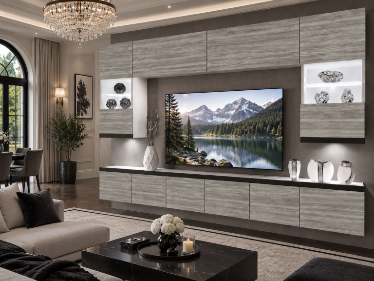 Nappali bútor Prestige 300 cm TV/RTV szürke antracit grafitos Gyártó IMP P1 Nolan 1/5/W/GW1/0/0/CM