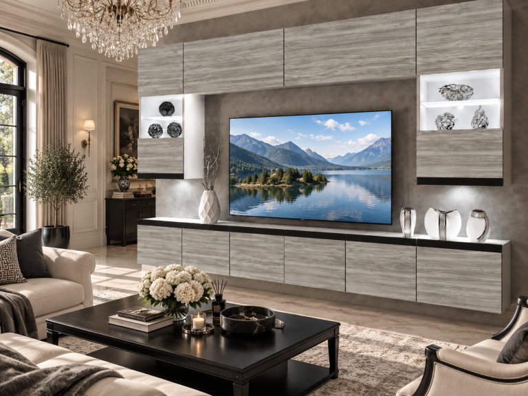 Nappali bútor Prestige 300 cm TV/RTV szürke antracit grafitos Gyártó IMP P1 Nolan 1/5/W/GW1/0/0/CM