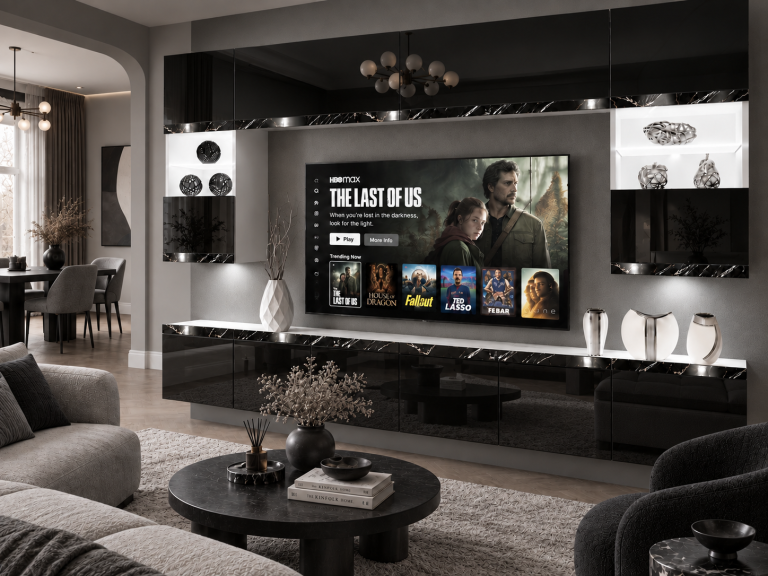 Nappali bútor Prestige 300 cm TV/RTV fekete fényes Gyártó IMP P2 Nolan 1/5/W/B/0/0/CS