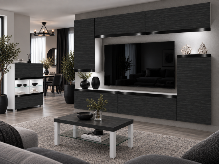 Nappali bútor Prestige 250 cm TV/RTV fekete ében Gyártó IMP P Woody 8/5/W/HK/0/0/CP