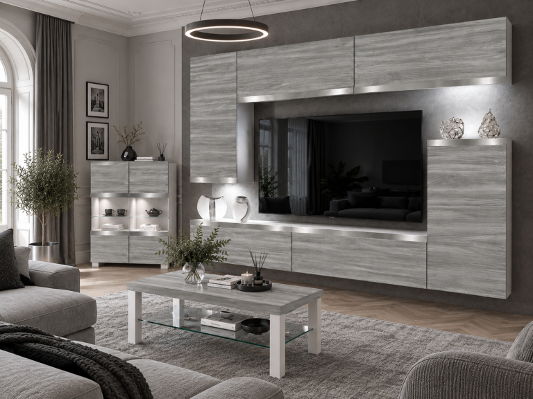 Nappali bútor Prestige 250 cm TV/RTV szürke antracit grafitos Gyártó IMP P Woody 8/5/W/GW1/0/0/SL