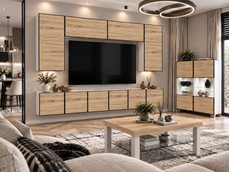 Nappali bútor Linea 300 cm TV/RTV tölgyfa wotan tölgy sonoma tölgy Gyártó IMP L Monroe 2/5/W/DS/0/0
