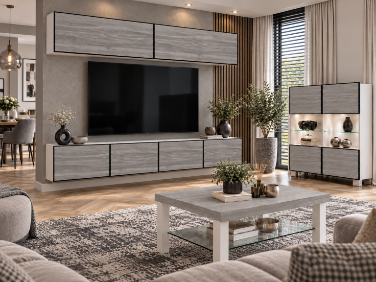 Nappali bútor Linea 200 cm TV/RTV szürke antracit grafitos Gyártó IMP L Brando 6/5/W/GW1/0/0