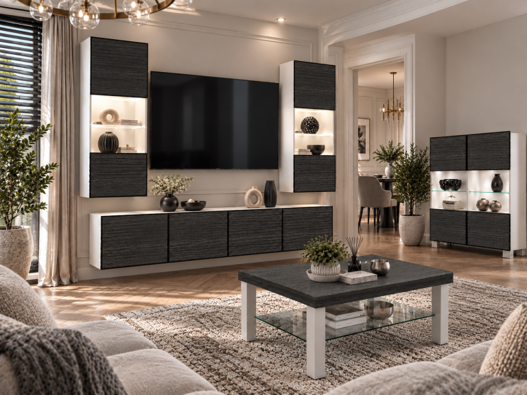Nappali bútor Linea 200 cm TV/RTV fekete ében Gyártó IMP L Keanu 7/5/W/HK/0/0