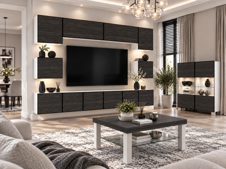 Nappali bútor Linea 300 cm TV/RTV fekete ében Gyártó IMP L Tarantino 3/5/W/HK/0/0