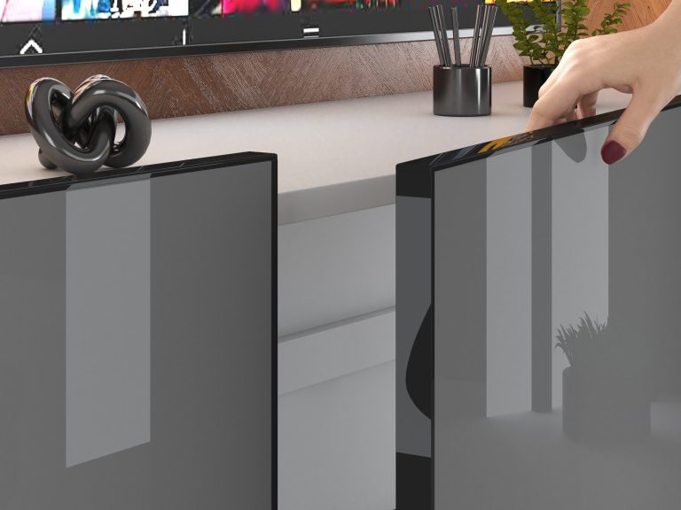 Nappali bútor Linea 200 cm TV/RTV szürke fényes Gyártó IMP L Keanu 7/5/W/S/0/0
