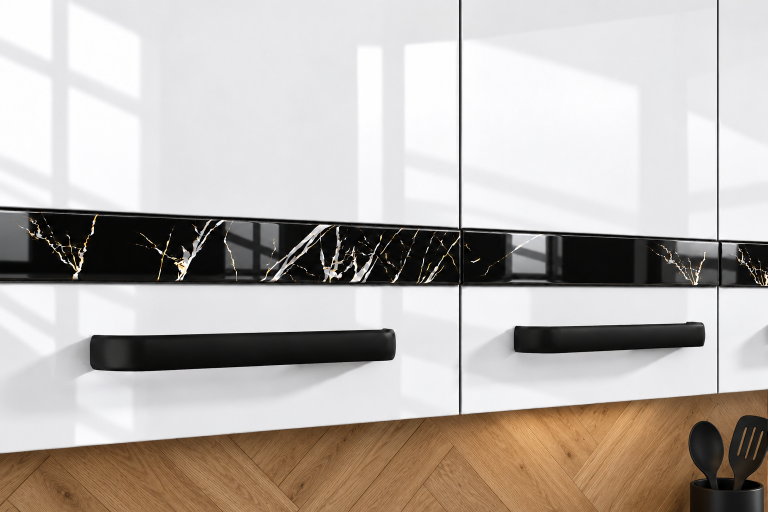 Meble kuchenne Prestige 320 cm biały połysk bez blatu Producent INF P Vincent/0/WT/W/BB/A1/CS