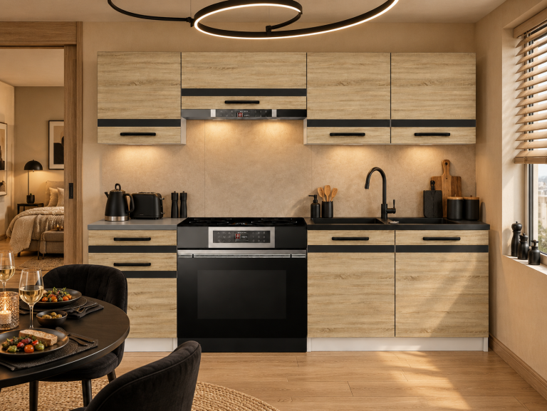 Meble kuchenne Prestige 180 cm dąb sonoma bez blatu Producent TOR P Leonardo/0/WT/DS/BB/A1/CM