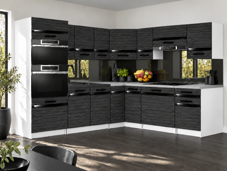 Meble kuchenne Prestige 420 cm heban królewski bez blatu Producent TOR P Diego/0/WT/HK/BB/A1/CP