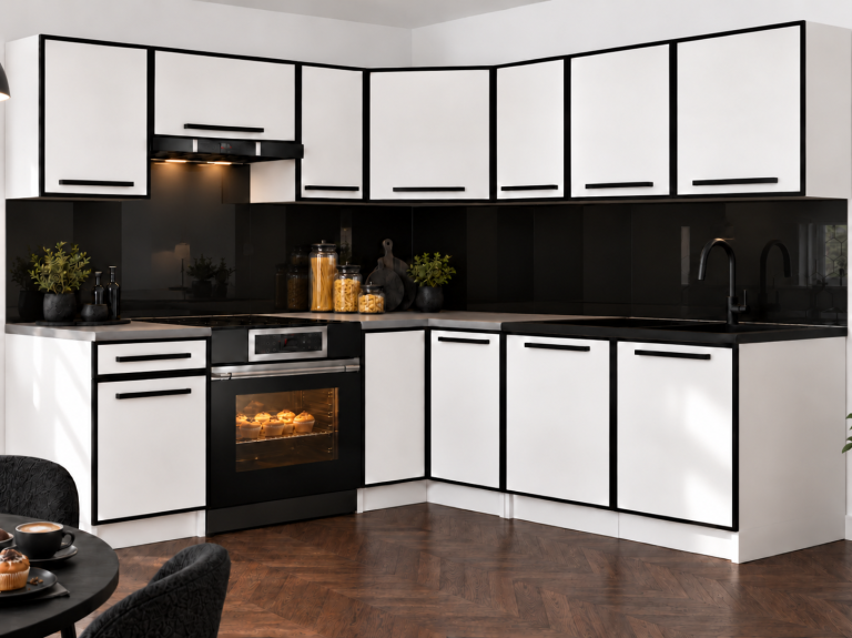 Meble kuchenne Linea 360 cm biały mat bez blatu Producent TOR L Pablo/0/WT/WT/BB/A1