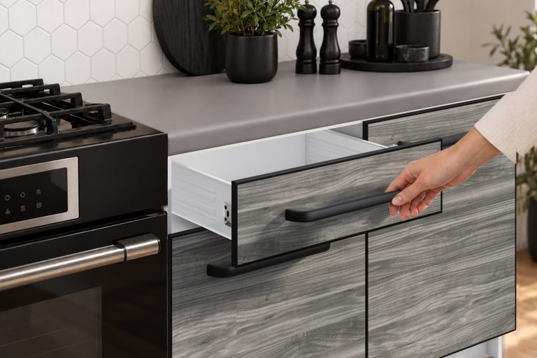 Meble kuchenne Linea 240 cm glamour wood bez blatu Producent TOR L Salvador/0/WT/GW1/BB/A1