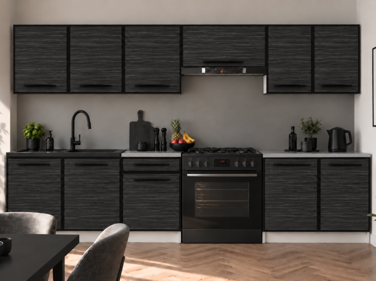 Meble kuchenne Linea 240 cm heban królewski bez blatu Producent TOR L Salvador/0/WT/HK/BB/A1