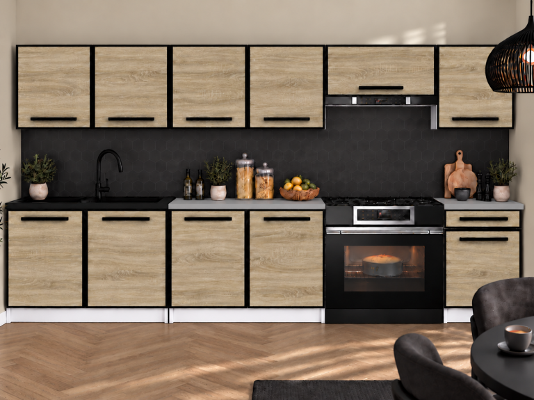 Meble kuchenne Linea 260 cm dąb sonoma bez blatu Producent TOR L Frida/0/WT/DS/BB/A1