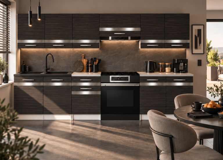 Meble kuchenne Prestige 240 cm heban królewski bez blatu Producent TOR P Salvador/0/WT/HK/BB/C1/SL