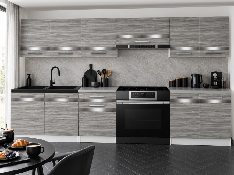 Meble kuchenne Prestige 240 cm glamour wood bez blatu Producent TOR P Salvador/0/WT/GW1/BB/C1/SL