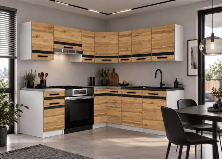 Meble kuchenne Prestige 360 cm dąb wotan bez blatu Producent TOR P Pablo/0/WT/DW/BB/A1/CM